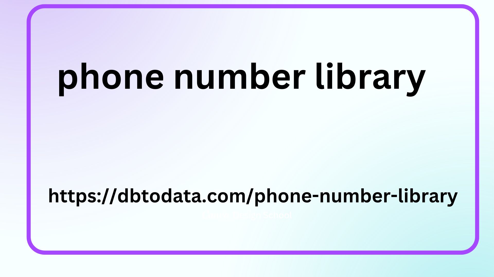 phone number library