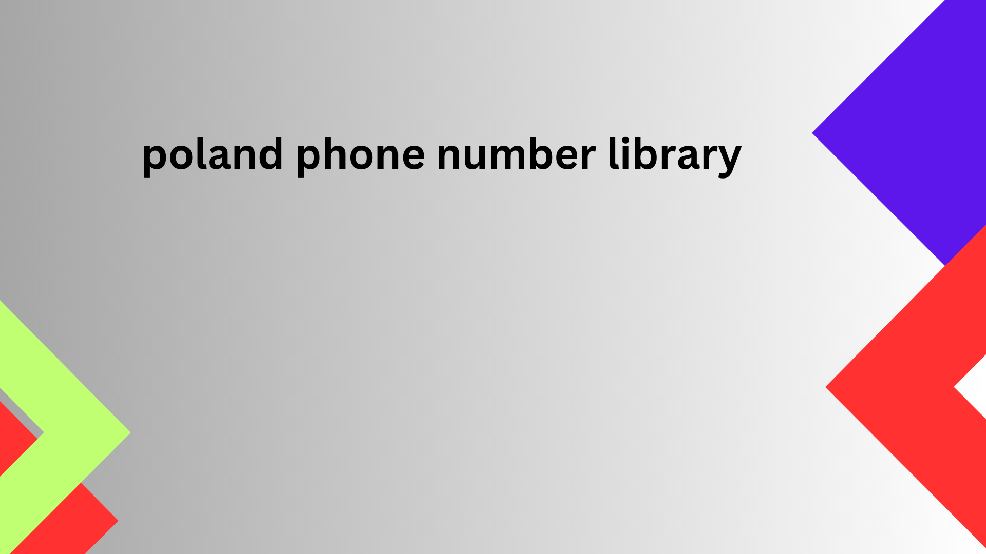 poland phone number library